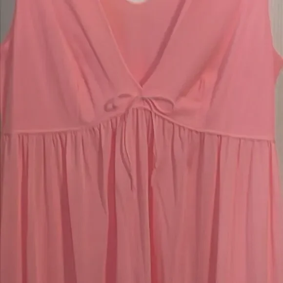 Vintage Pink Coquette Long Nightgown, Lingerie, Sexy, Romantic, bows, Large - Picture 3 of 4